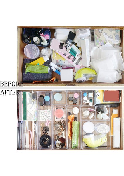 10 Paket 12 x 3 x 2 Inç Şeffaf Çekmece Düzenleyici Tepsi, Mutfak Için (Yurt Dışından) fırsatları