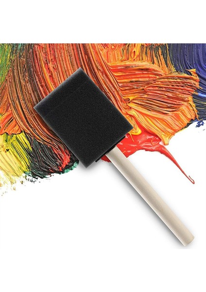 50 Adet 2 Inç Köpük Sünger Ahşap Saplı Boya Fırçası Seti, Harika (Yurt Dışından)