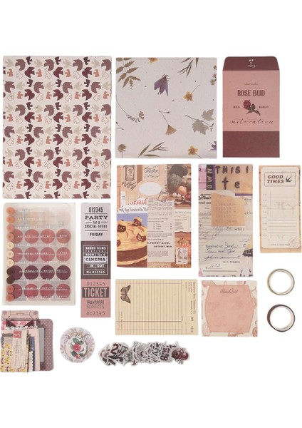 Estetik Scrapbook Seti, Junk Journal Seti (Kakao Kekleri) (Yurt Dışından)