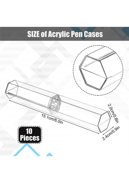 10 Adet Akrilik Kalem Kutuları Şeffaf Tükenmez Kalem Kutusu Kalem Hediye Kutusu (Yurt Dışından) modelleri