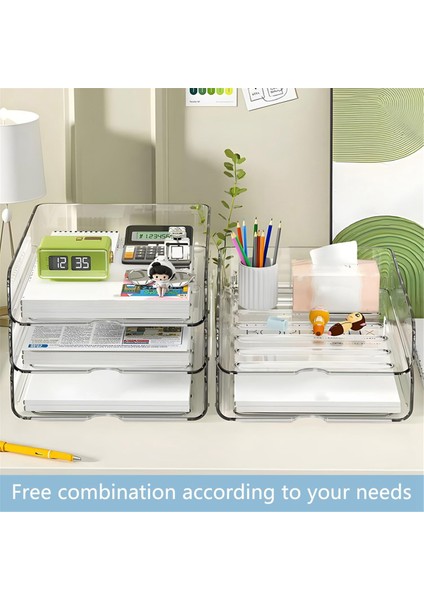 Masa Için 4 Katlı Kağıt Düzenleyici, Istiflenebilir Masa Düzenleyici Kağıt Tepsisi (Yurt Dışından) modelleri