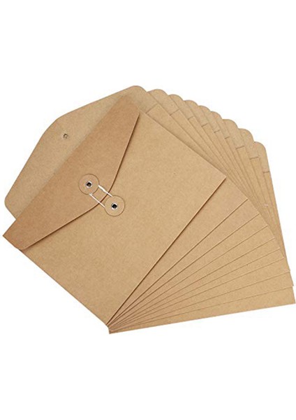 10 Adet Kraft Ipli Zarf Dosya Klasörleri Belge Düzenleyici Kahverengi (Yurt Dışından) indirimleri