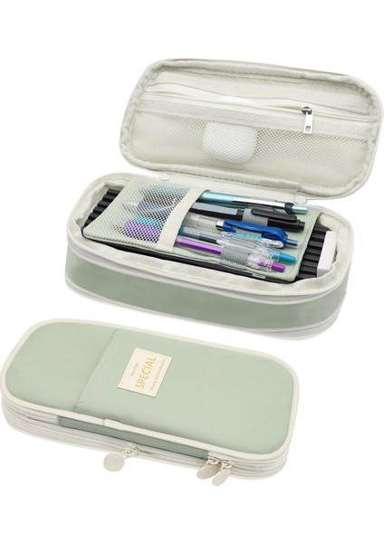 Ofis ve Okul Için Fermuarlı Büyük Kapasiteli Kalem Kutusu, Yeşil (Yurt Dışından)