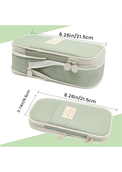 Ofis ve Okul Için Fermuarlı Büyük Kapasiteli Kalem Kutusu, Yeşil (Yurt Dışından) fiyatları