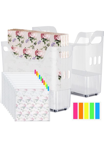 30.48X30.48 cm Etiketli ve 2 Scrapbook Kağıdı Saklama Kutusu (Yurt Dışından)