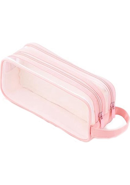 Izgara Örgü Kalem Kutusu 2 Bölmeli Kalem Çantası Şeffaf Kalem Kesesi, Pembe (Yurt Dışından) fiyatları