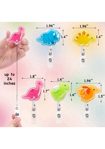 Dinozor Rozet Makaraları 5 Adet Karanlıkta Parlayan Hemşire Kimlik Rozeti Tutucu (Yurt Dışından) indirimleri