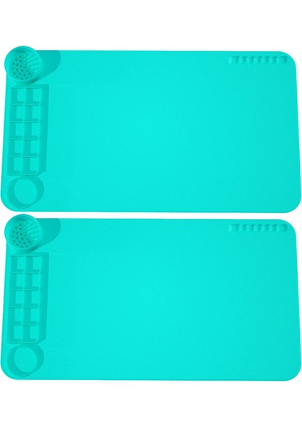 2 Adet Silikon Graffiti Boyama Pedleri Boyama Kitabı El Sanatları Pedi (Yeşil) (Yurt Dışından)