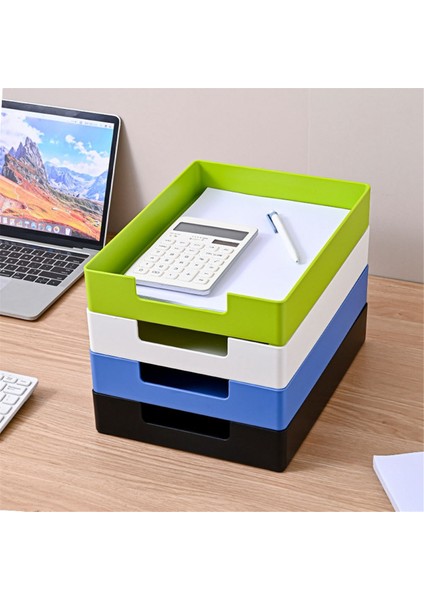 4 Adet Yığılabilir Mektup Tepsisi Kağıt Düzenleyici (Yurt Dışından)