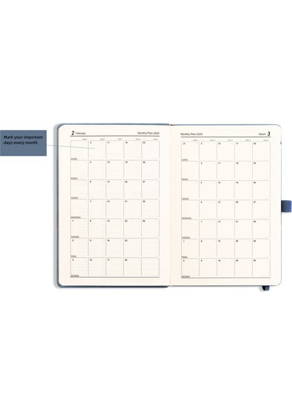 2024 Planlayıcı 365 Gün Kapak Günlük Haftalık Program Defteri Mavi (Yurt Dışından) indirimleri