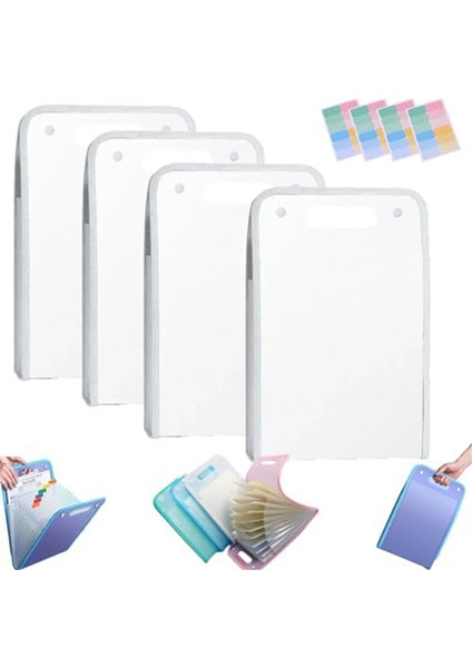 4 Adet Genişletilmiş Su Geçirmez Klasör, Dikey Dosya Yöneticisi A (Yurt Dışından)