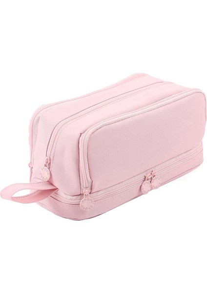 Büyük Kapasiteli Kalem Kutusu Kalem Kesesi Kalem Çantası, Pembe (Yurt Dışından)