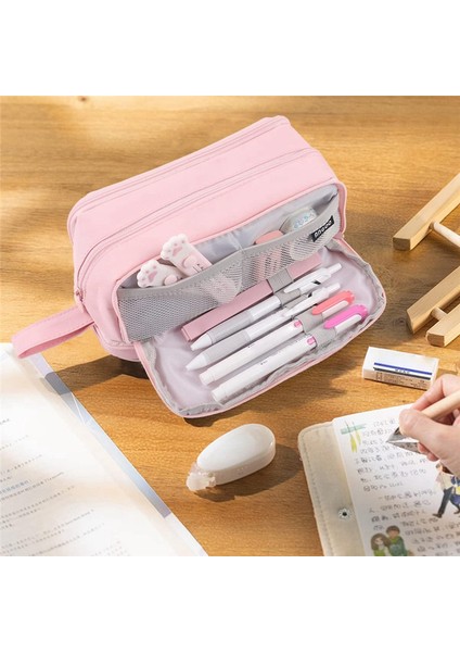 Büyük Kapasiteli Kalem Kutusu Kalem Kesesi Kalem Çantası, Pembe (Yurt Dışından) fırsatları