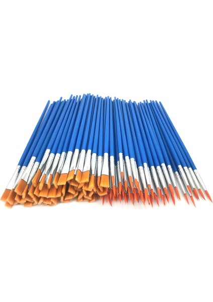 120 Parça Düz ve Yuvarlak Boya Fırçası Seti, Yağlı Suluboya Boya Için (Yurt Dışından)