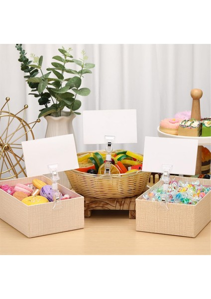 50 Adet Çift Taraflı Tabela Klipsleri Tabela Ekran Mini Klips Şeffaf Döndürülebilir (Yurt Dışından) indirimleri