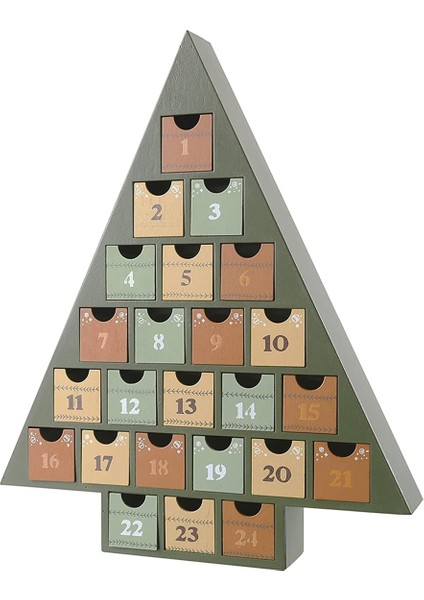 Ahşap Takvim Noel'e Geri Sayım Takvimi Dekorasyon Kutuları (Yurt Dışından)