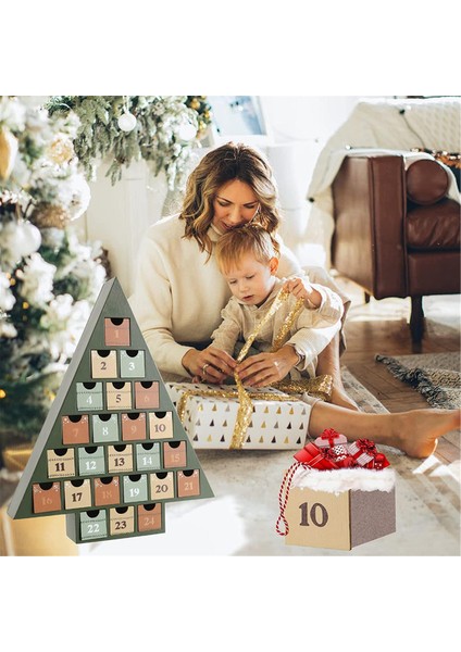 Ahşap Takvim Noel'e Geri Sayım Takvimi Dekorasyon Kutuları (Yurt Dışından) fırsatları