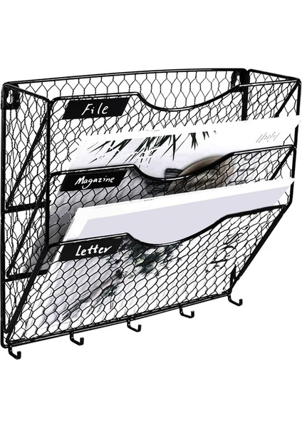 3 Katlı Metal Örgü Dosya Düzenleyici Tutucu Askılı Posta Rafı Kancalı (Yurt Dışından) fiyatları