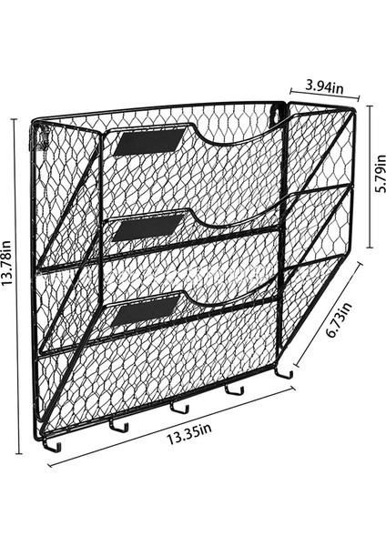 3 Katlı Metal Örgü Dosya Düzenleyici Tutucu Askılı Posta Rafı Kancalı (Yurt Dışından) fırsatları