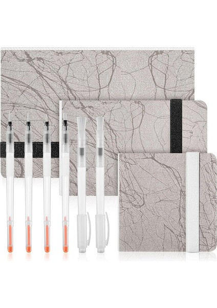 3 Parça Suluboya Kağıdı Eskiz Defteri ve 6 Parça Suluboya Fırça Kalemleri (Yurt Dışından)