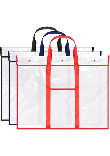 3 Paket Büyük Poster Saklama Çantası Bülten Panosu Tutucu Sanat Pvc Klasörü (Yurt Dışından)