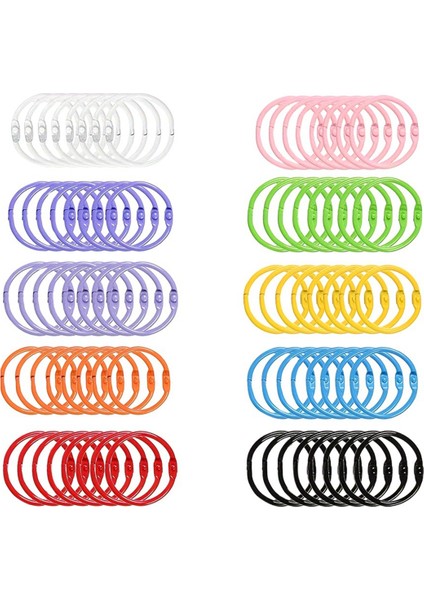 80 Adet Renkli Gevşek Yapraklı Dosya Halkaları Kitap Halkaları Kağıt Halkaları (Yurt Dışından)
