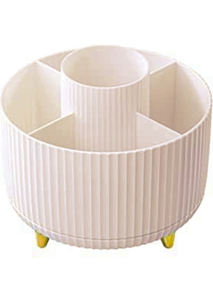 Makyaj Fırçası Tutucu Düzenleyici, 360° Dönebilen 5 Yuvalı Makyaj Fırçaları Kupası (Yurt Dışından)