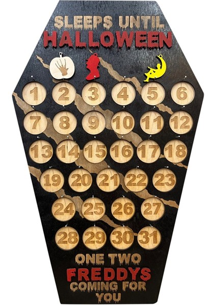 Cadılar Bayramı Geri Sayım Özel Korku Krueger Korkunç Tabut Işareti (Yurt Dışından)