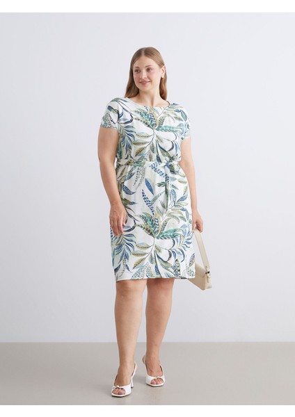 Yeni Sezon Bisiklet Yaka Çiçekli A Kesim Elbise fiyatları