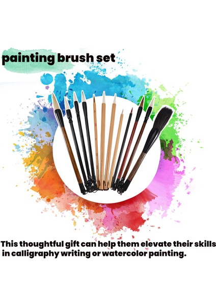 Suluboya Için Rulo Tutuculu 12 Adet Çin Kaligrafi Fırçası (Yurt Dışından) fırsatları