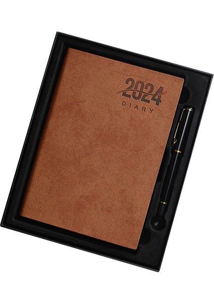 2024 A5 Haftalık Görüntüleme Günlüğü Brown Için Tam Yıllık Planlayıcı (Yurt Dışından)