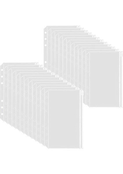 50 Adet A6 Klasör Cepleri 6 Delikli Klasör Kesesi Fermuarlı Klasörler (Yurt Dışından)