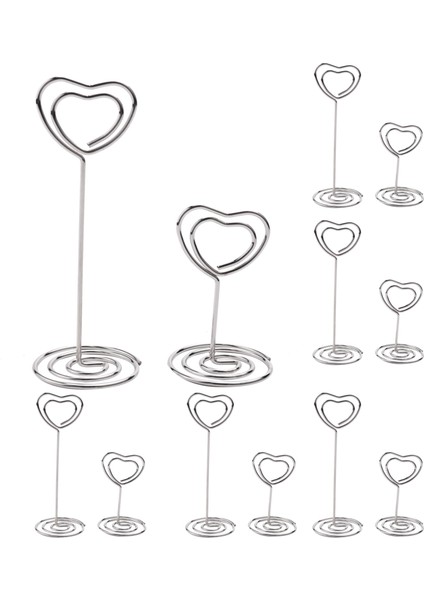 30 Adet Kartlık Kalp Şeklinde Masa Resim Standı Gümüş (Yurt Dışından)