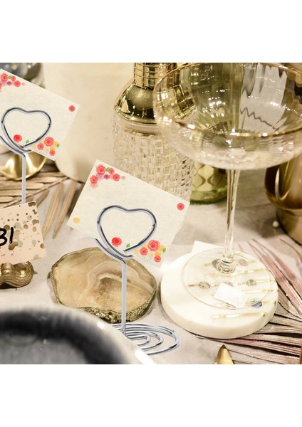 30 Adet Kartlık Kalp Şeklinde Masa Resim Standı Gümüş (Yurt Dışından) fırsatları