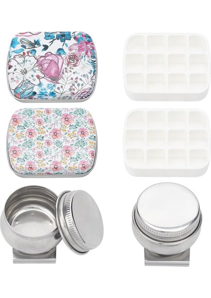 Boş Suluboya Paleti 12 Küçük Boya Yağı Saklama Kabı (Yurt Dışından)