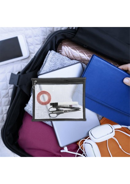 16 Adet Şeffaf Fermuarlı Keseler Kozmetik Cüzdan Kalem Düzenleme Siyah (Yurt Dışından) fiyatları