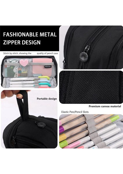Büyük Kapasiteli Kalem Kutusu Kalem Kesesi Kalem Çantası,siyah (Yurt Dışından) modelleri