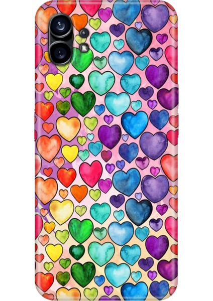 Nothing Phone 2 Kılıf Desenli Tpu Kapak Silikon Kalp Çizim