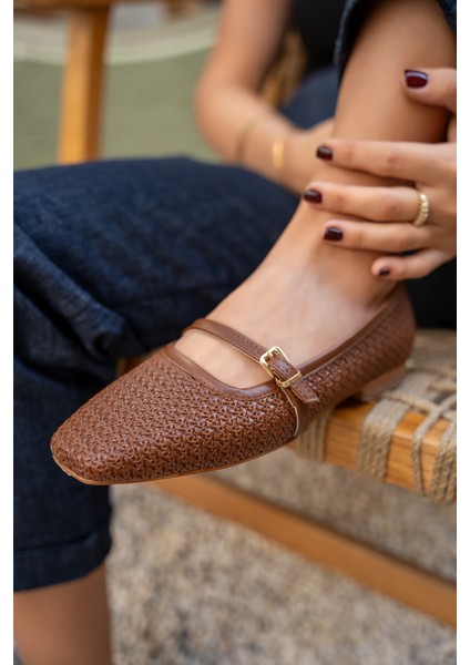 Samuel Taba Örgü Detaylı Düz Kadın Babet fiyatları