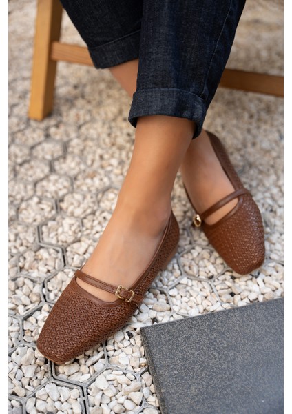 Samuel Taba Örgü Detaylı Düz Kadın Babet modelleri