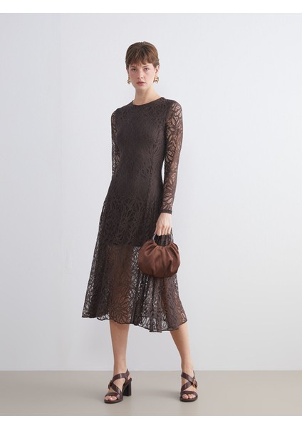 Yeni Sezon Bisiklet Yaka Dantelli Elbise fiyatları