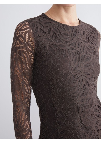 Yeni Sezon Bisiklet Yaka Dantelli Elbise modelleri