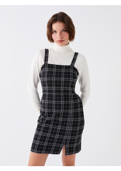 Yeni Sezon Kare Yaka Ekose Askılı Kadın Salopet Elbise fiyatları