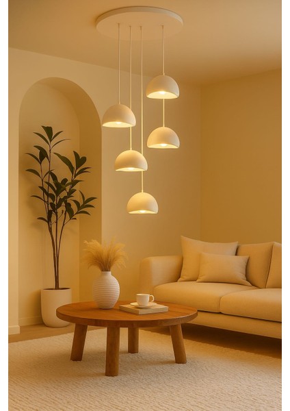 Beton Avize Modern Dokulu 20 cm Set