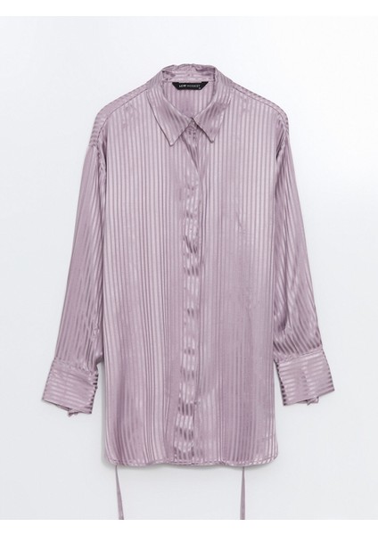 Yeni Sezon Çizgili Oversize Saten Kadın Gömlek Tunik indirimleri