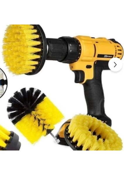 3'lü Matkap Ucu Temizlik Fırça Seti Banyo Mutfak Jant Fayans Temizleme