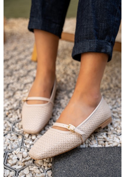 Samuel Nude Örgü Detaylı Düz Kadın Babet modelleri