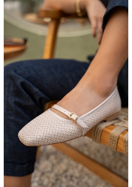 Samuel Nude Örgü Detaylı Düz Kadın Babet fırsatları