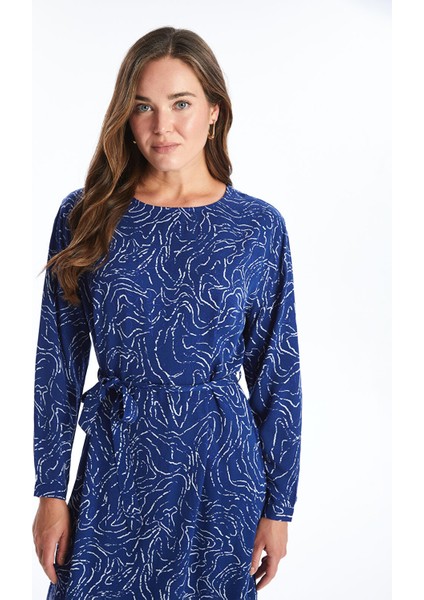 Yeni Sezon Bisiklet Yaka Desenli Elbise modelleri