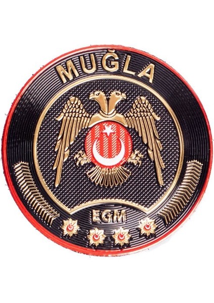Muğla Çevik Kuvvet Polis Kol Arması 3D Plastik Tpu, Yeni Tip, Cırtlı, Standart Ölçü,